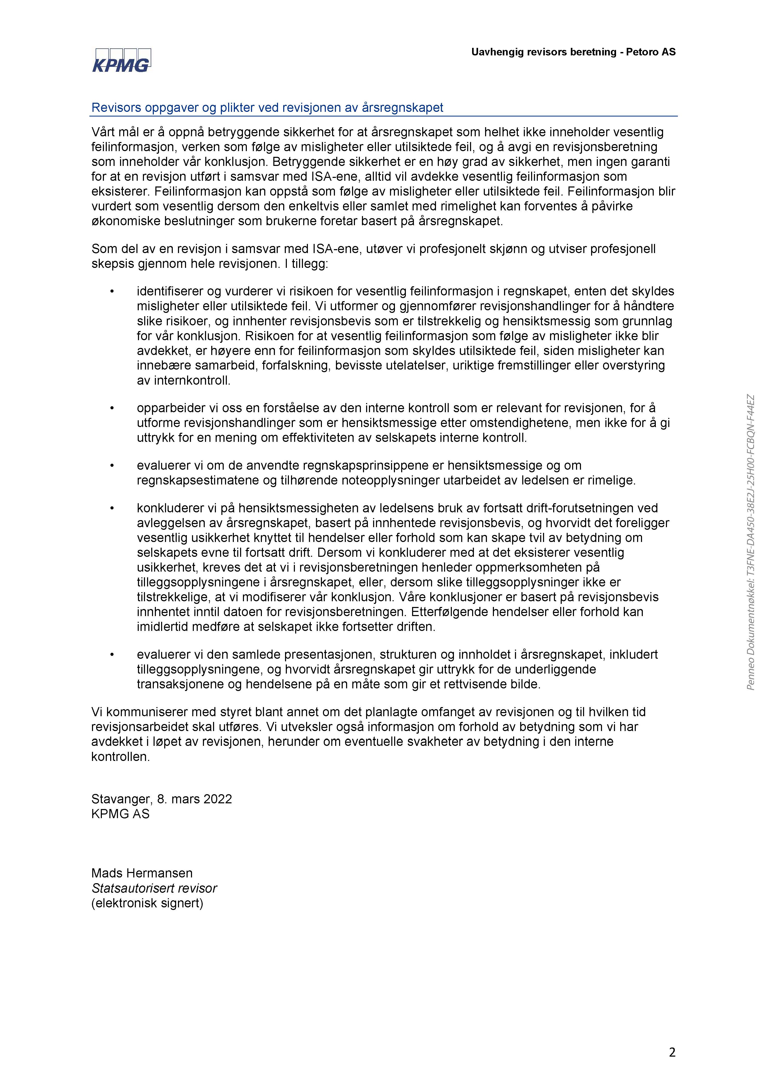 Revisjonsberetning_Petoro_2021_KPMG-1_Side_2