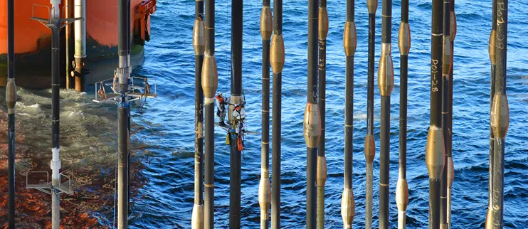 Stigerør på Snorre A - Foto Harald Pettersen - Statoil